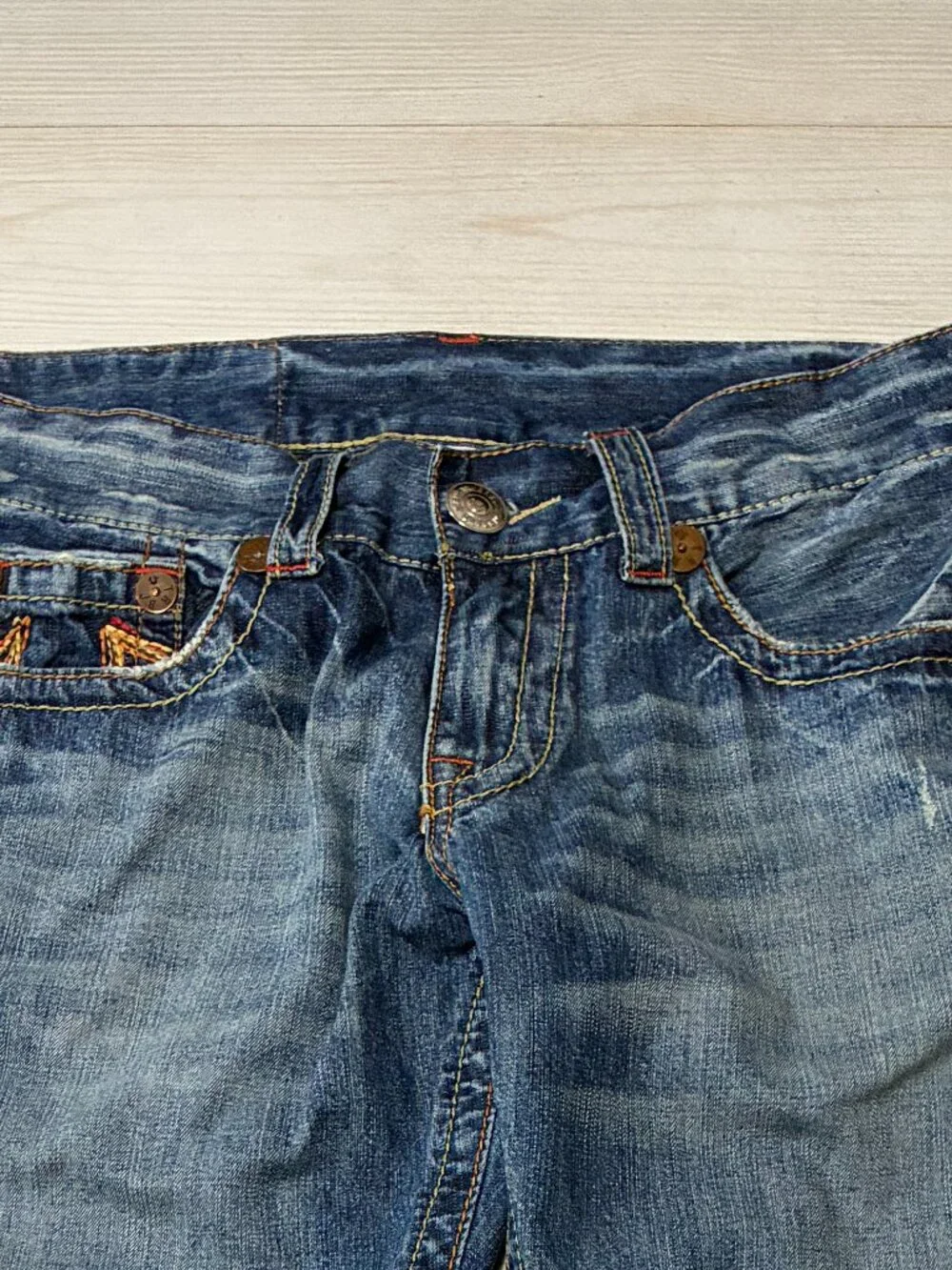 True Religion VGT Joey Rainbow Stitch Flare Jeans Men's